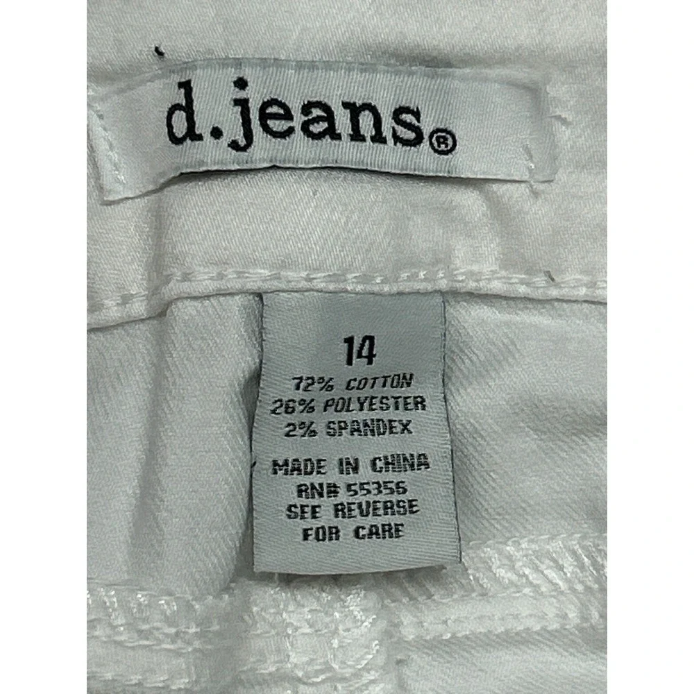 D Jeans Capri Pants Womens 14 White High Waist Modern Fit High Waist Solid New - Picture 12 of 13